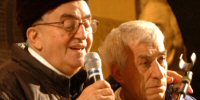 Don Oreste con un senza dimora